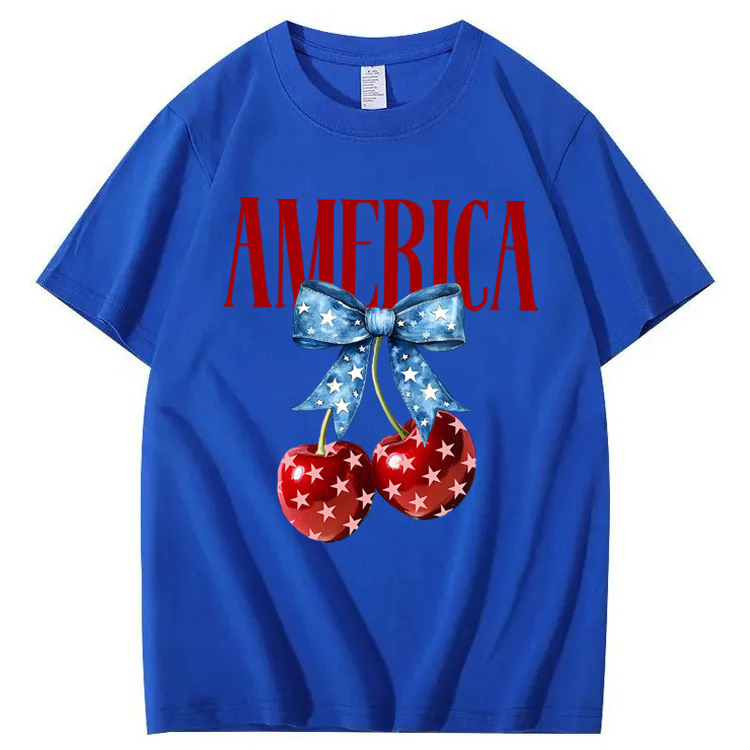 American Flag Cherry Bow T-Shirt