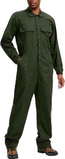 Men's 100% Cotton Workwear. It features long sleeves, durable twill fabric, multiple pockets for storage, and is suitable for both casual and work scenarios.