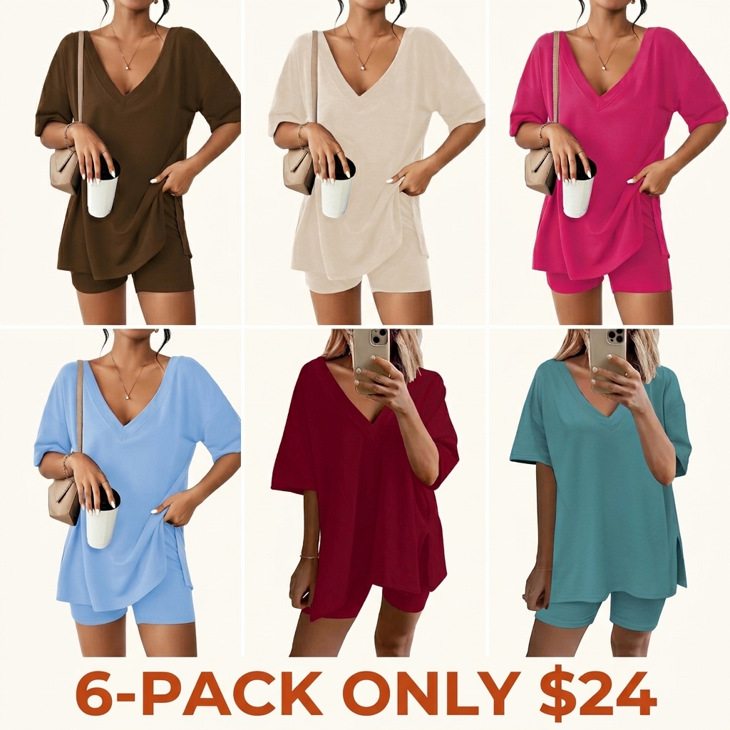 Women's V-Neck Two-Piece Pajama Set