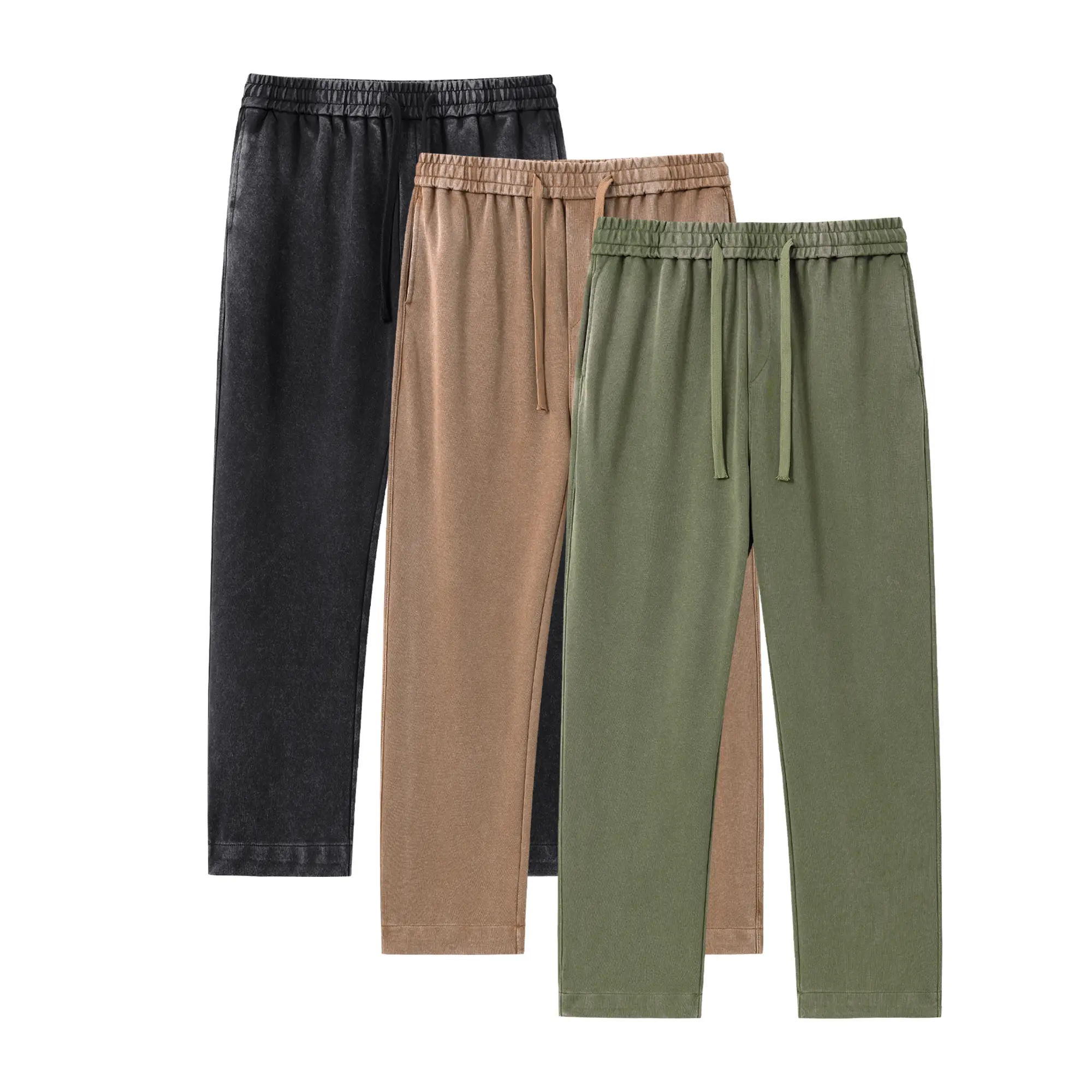Unisex 4-Pack Acid Wash Cotton Sweatpants – Solid Color Athletic Casual All-Season Bottoms