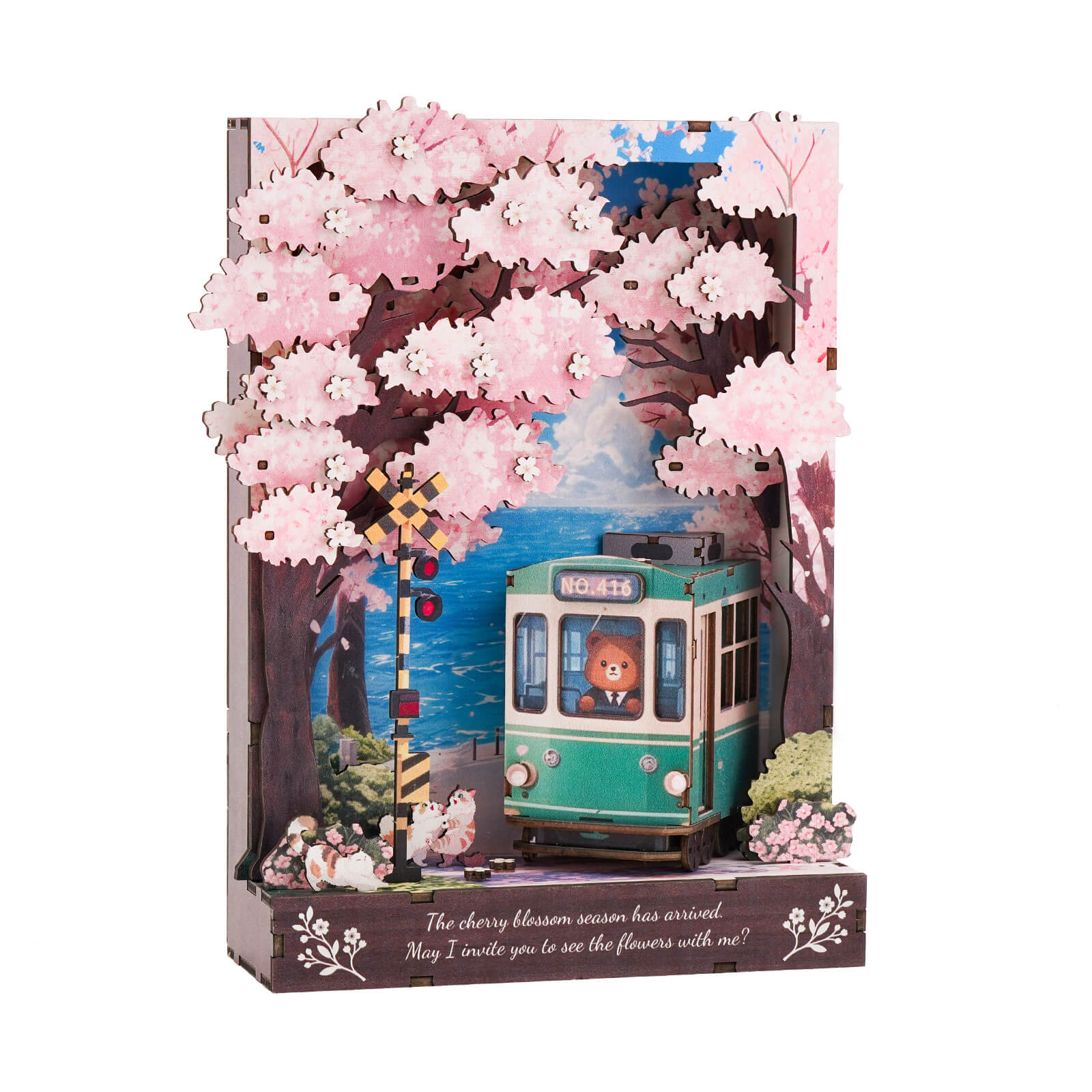 Sakura Rendezvous – DIY Wooden Painting, 3D Puzzle Craft Kit
