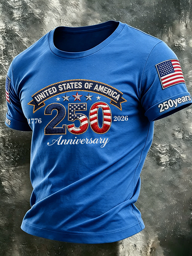 Men'S America Flag Printed Casual T-Shirt