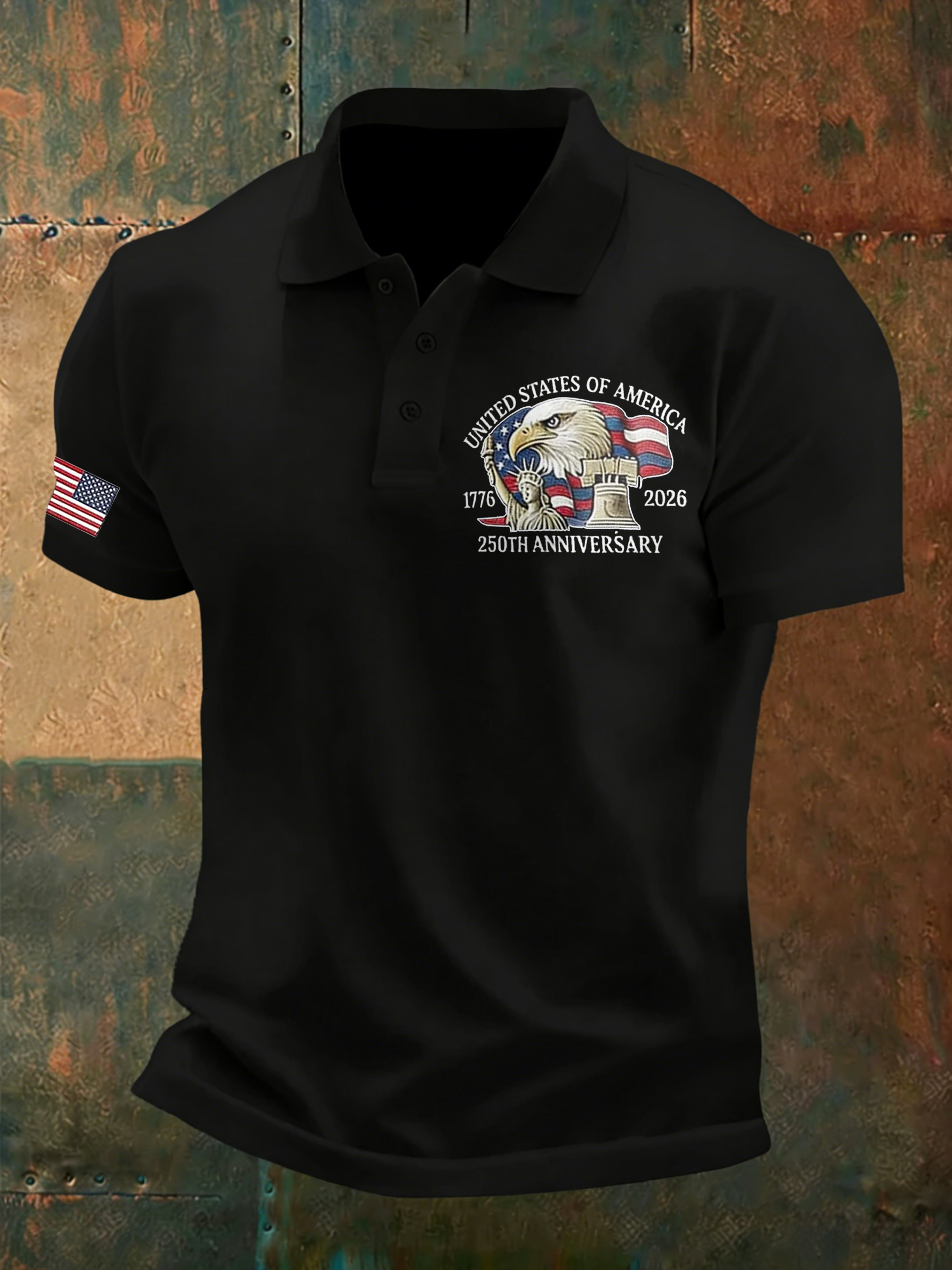Men'S Casual Independence Day 250Th Anniversary Polo Shirt
