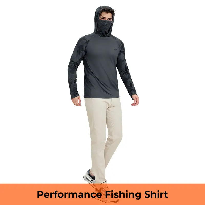 Men's Sun Protection Hoodie (with Face Mask/Neck Gaiter) — UPF 50+ UV Protection