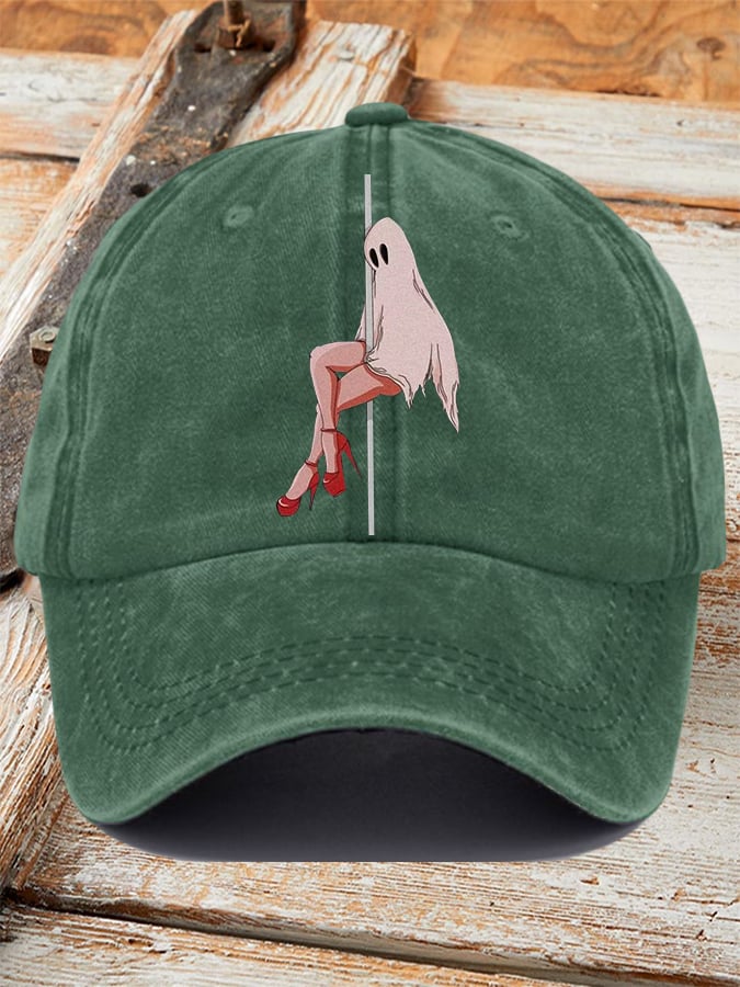 Retro Ghost Print Baseball Cap