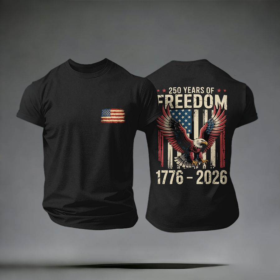 Men'S Casual American Founding Celebration Personalized Printed Round Neck T-Shirt