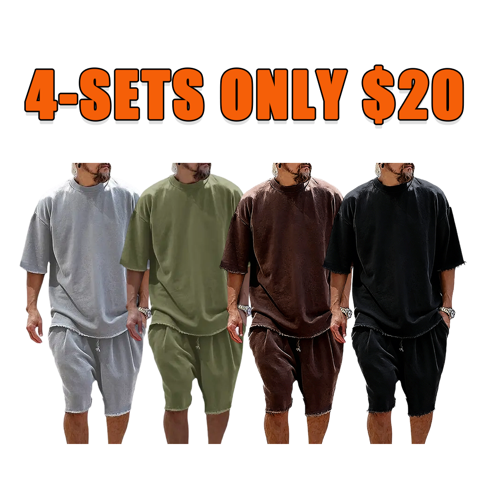 Men's Solid Textured Casual Sweat Suit