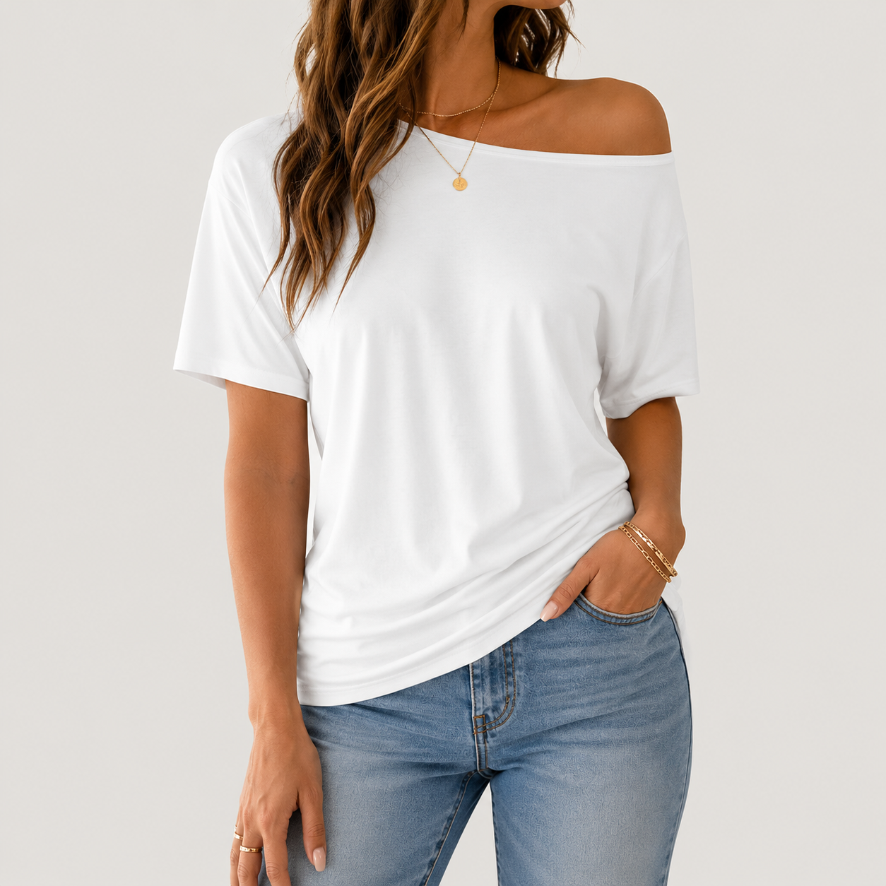 Women's Solid Color Minimalist Loose Tee Top