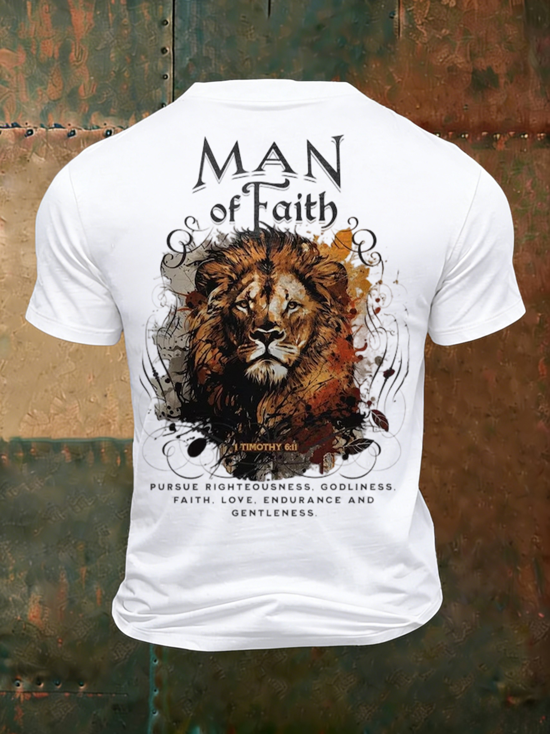 Men'S Casual Faith Jesus Letter Printed Round Neck T-Shirt