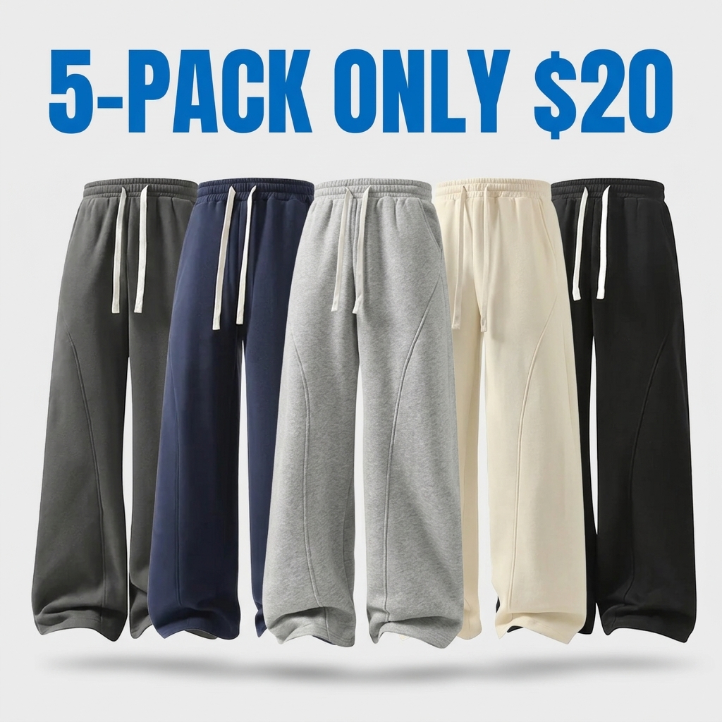 Unisex Fleece-Lined Oversized Drawstring Sweatpants