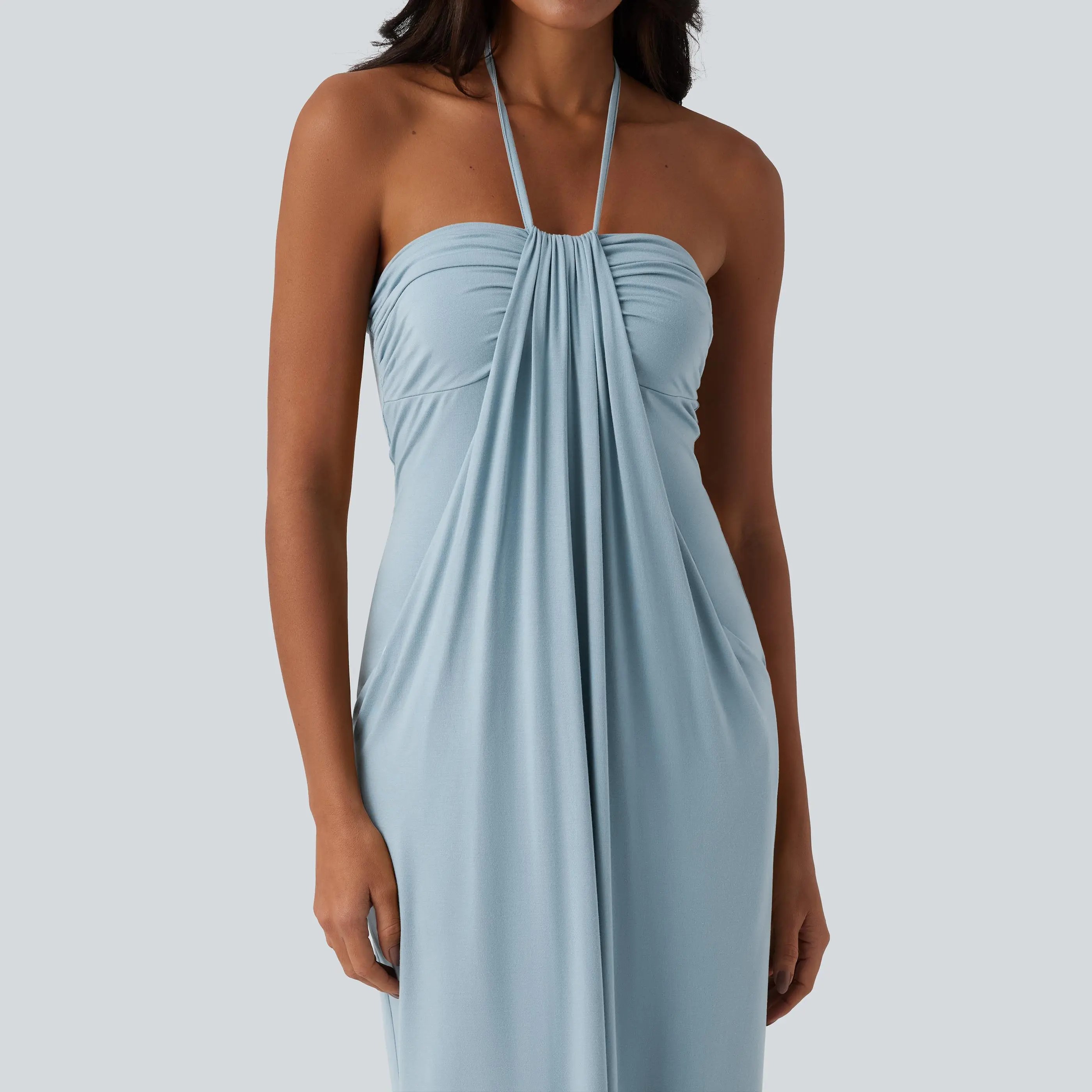 【Creator’s Pick】Halter Tie Back Maxi Dress with Pockets