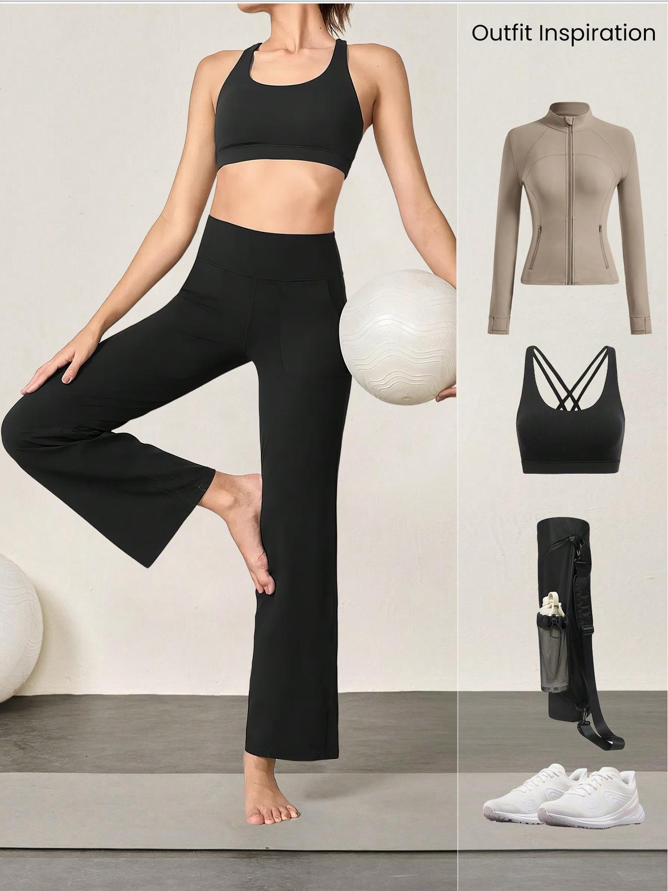 Solid-Color Fleece Yoga Pants — High-Waisted, Straight-Leg Jumpsuit Style