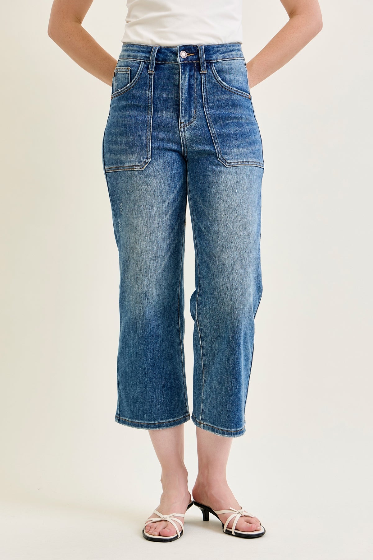 Georgia High Rise Utility Pockets Cropped Wide Leg