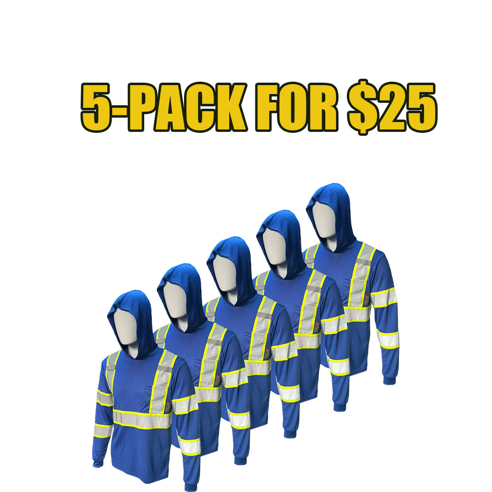 10-Pack High-Visibility Performance Hooded Safety Shirts