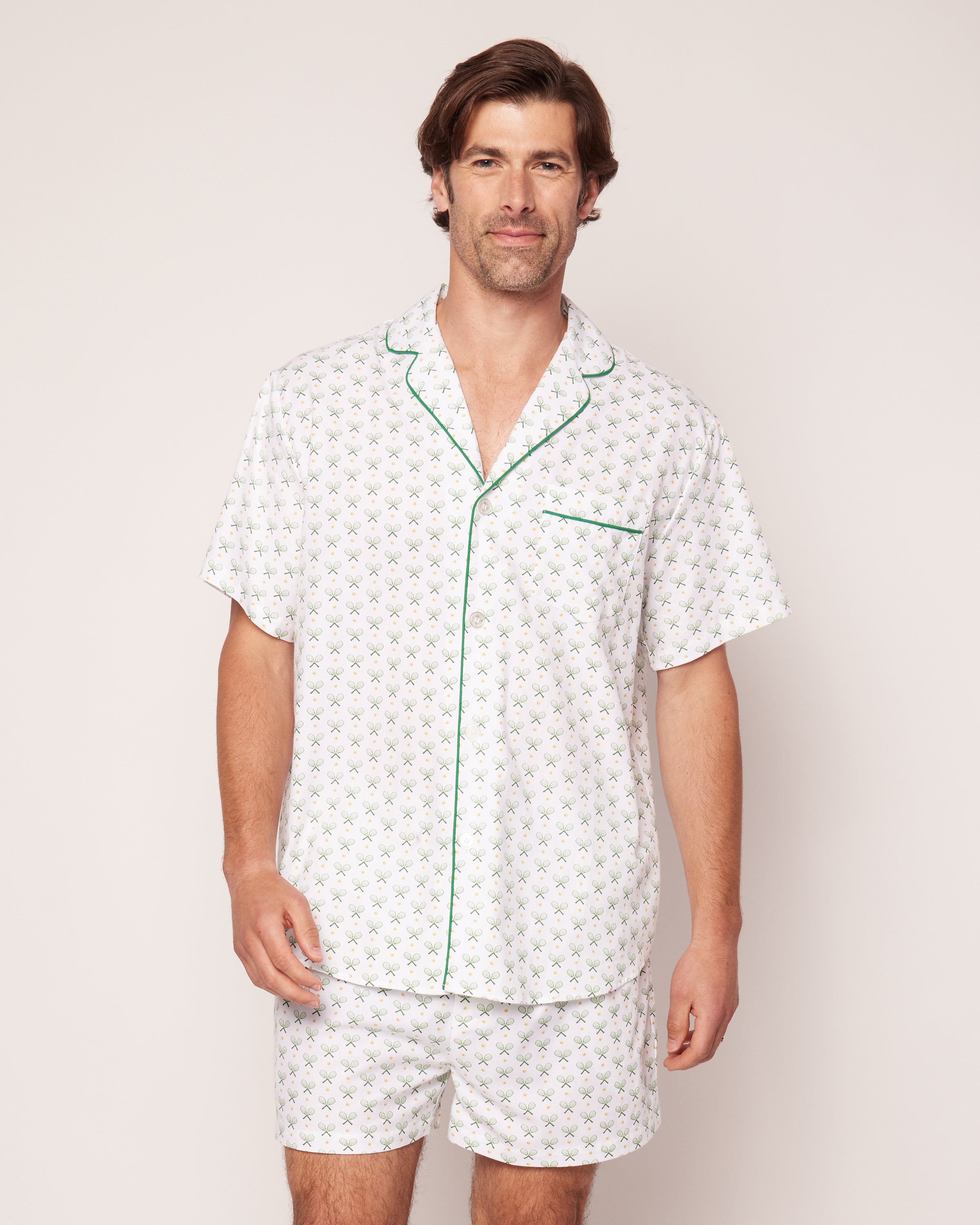 Men's Twill Pajama Short Set in Match Point