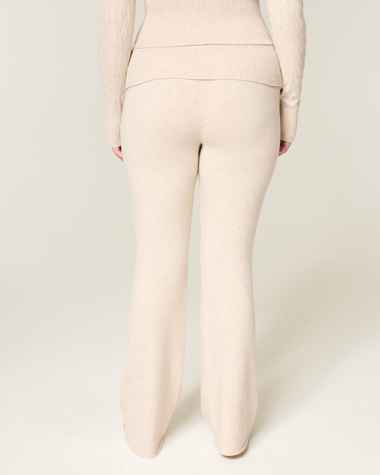 Gilly Hicks Sweater-Knit Foldover Waist Boot Pants