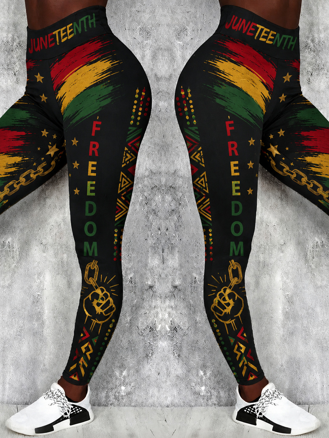 Women's Juneteenth Freedom Print High Waist Leggings