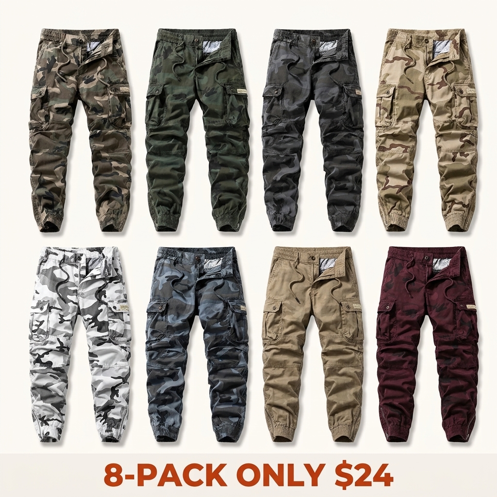 Men's Lightweight Camouflage Cargo Pants for Summer