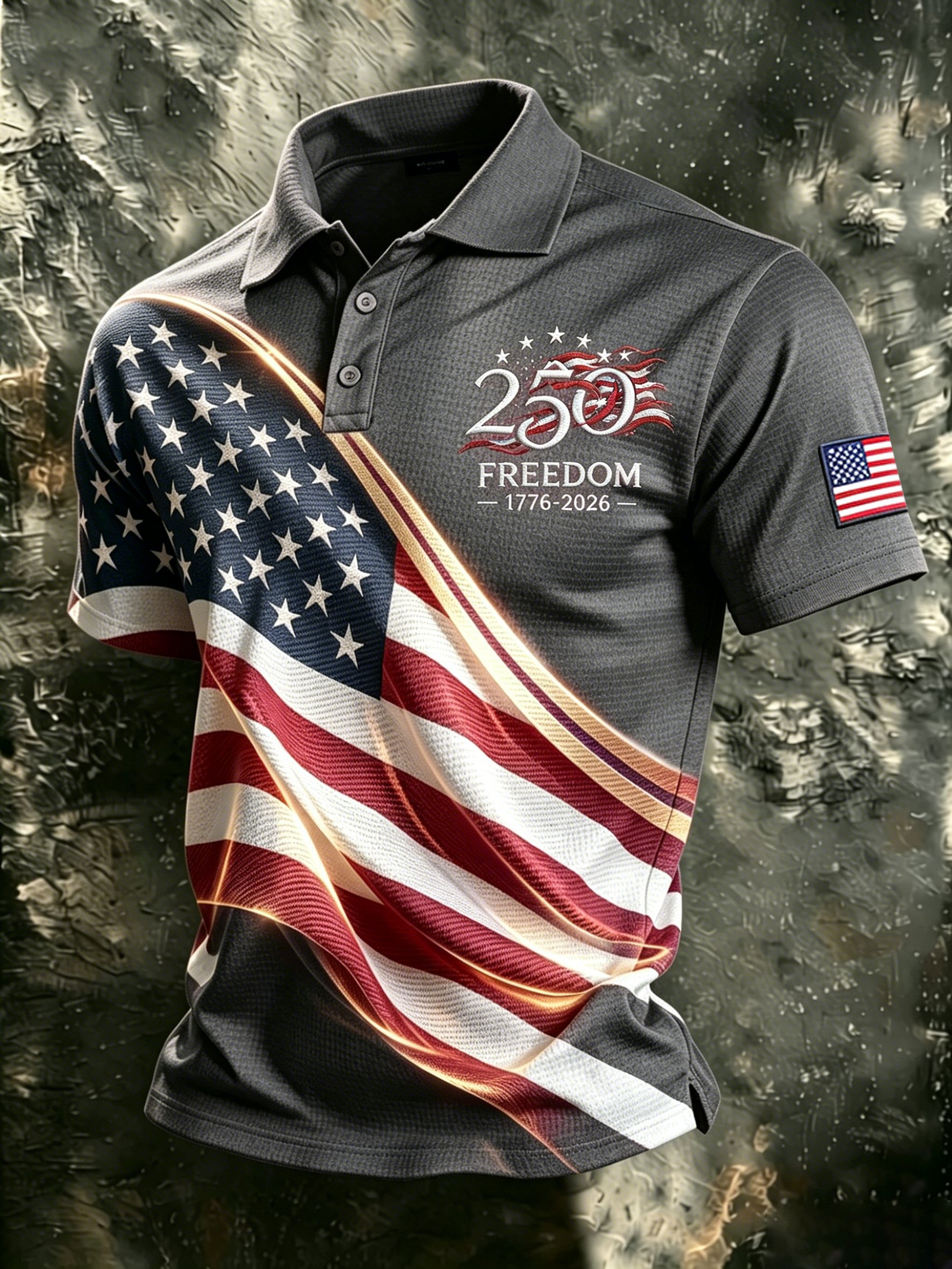 Men's U.S. 250th Anniversary Short-Sleeve Printed Polo Shirt