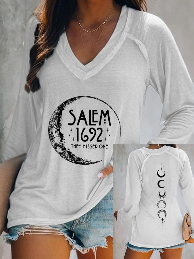 Women's Halloween Salem 1692 They Missed One Print Casual T-Shirt