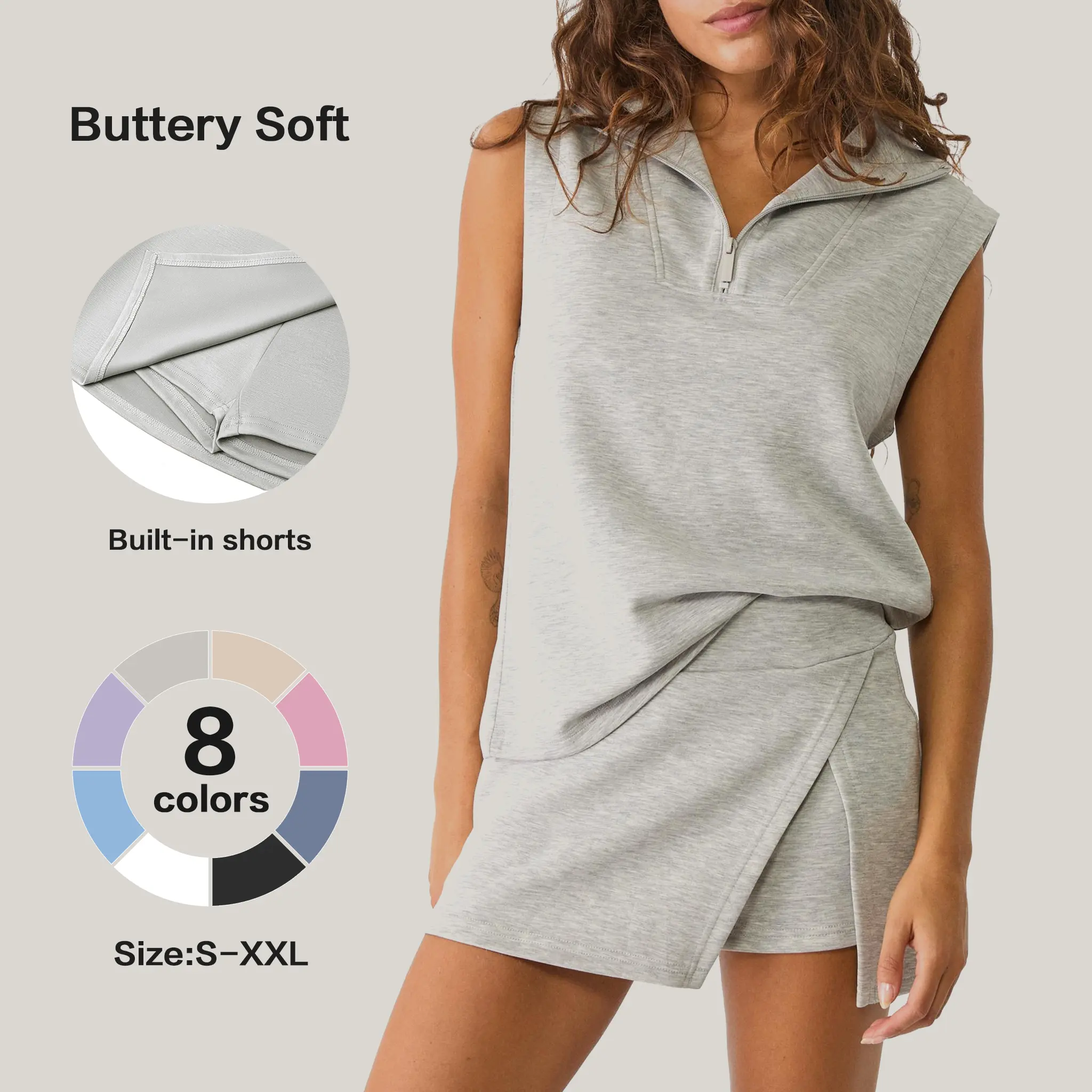 Women's Two-Piece Skirt Set (Tennis Wear / Casual Sportswear)