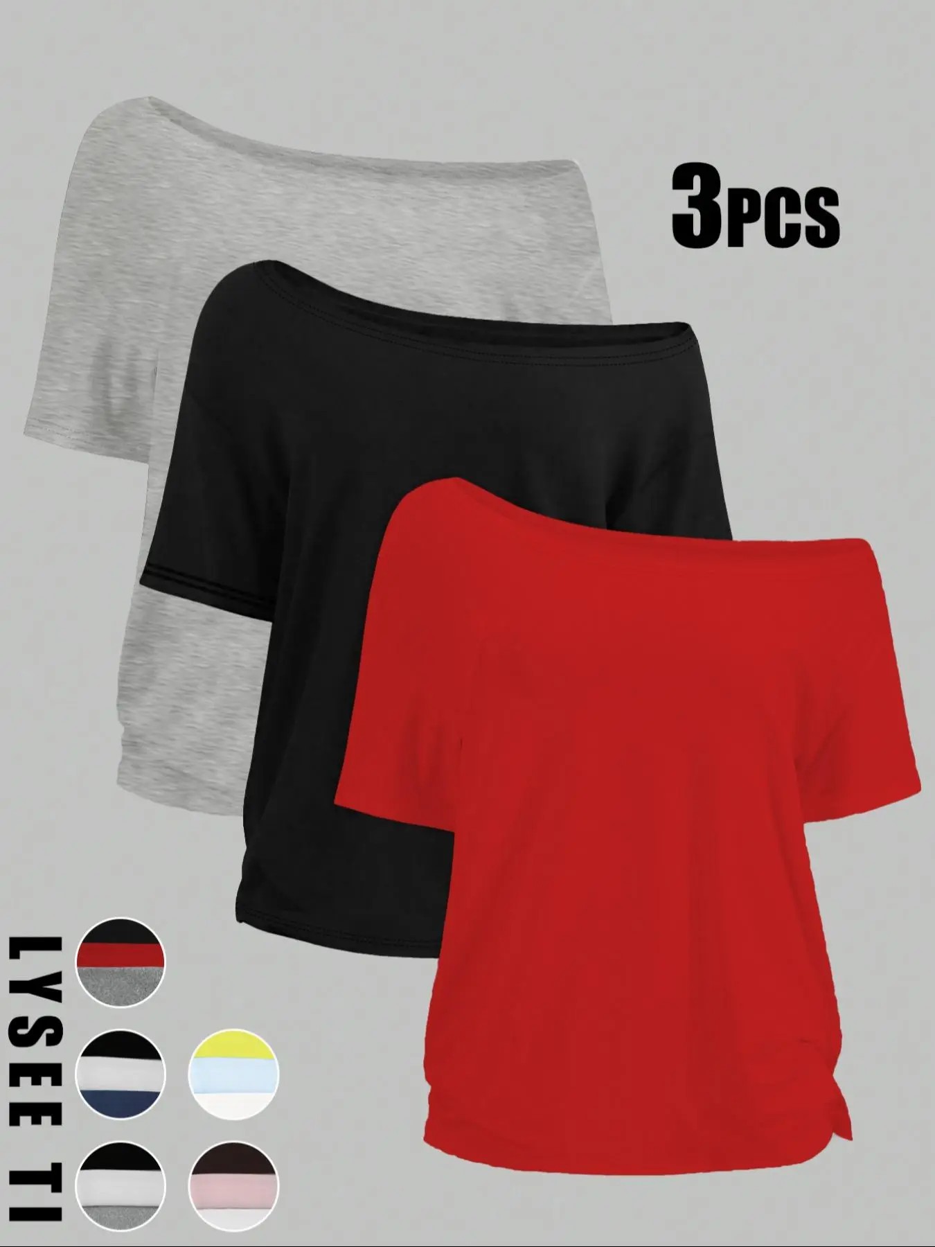 🔥🔥Women's Solid Color Tee, Casual Basic Essential Short Sleeve T-shirt Top