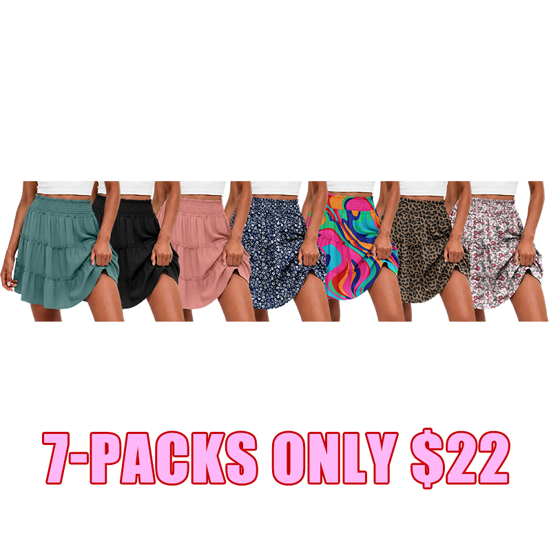 🌸 Women's Boho Ruffle Skort with Pockets