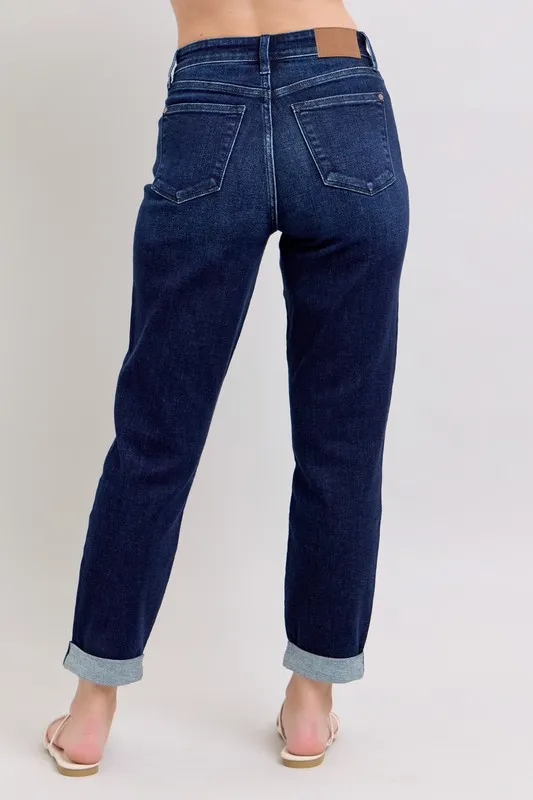 Blue Full Size High Waist Boyfriend Jeans Plus Size