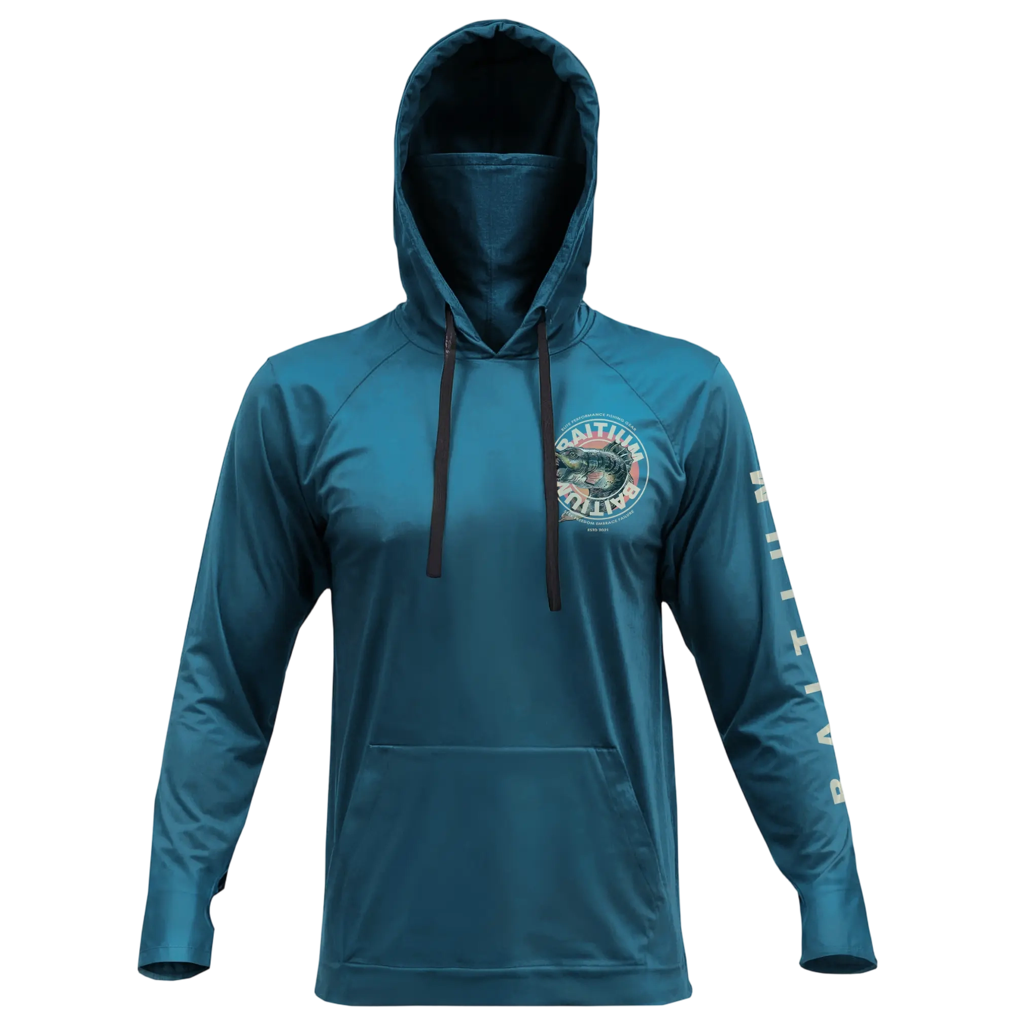 Men’s Hooded UPF 50 Long Sleeve Fishing & Construction Shirt with Gaiter
