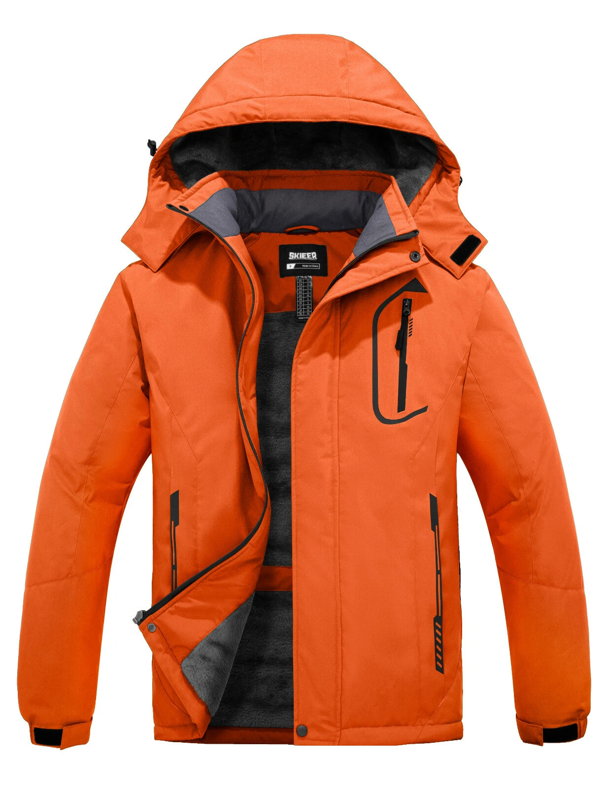 Skieer Men's Mountain Waterproof Ski Jacket Winter Rain Jacket Warm Snow Coat