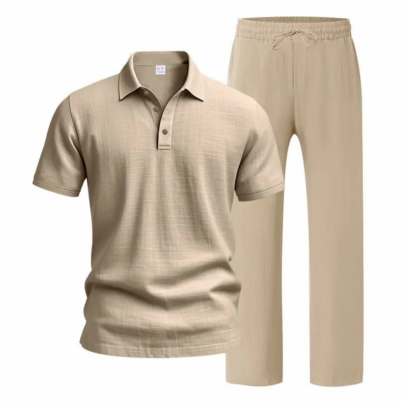 ⏰ Sale Ends Tonight-🔥Men’s Linen Beach Two Piece Set,- Relaxed Fit Drawstring Loungewear for Vacation Travel Resort Daily Wear Comfortable Stylish