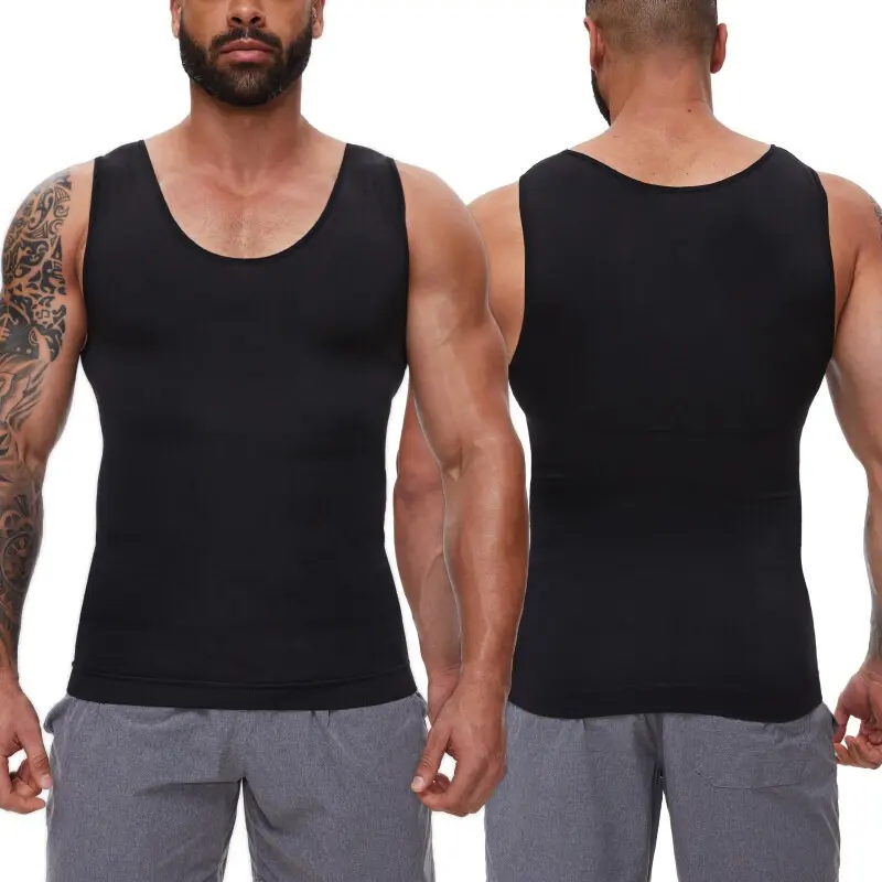 Men's Body-Shaping Vest — Moderate-Compression Shapewear. Crafted from comfortable, stretchy, and lightweight fabric that is breathable and gentle on the skin.