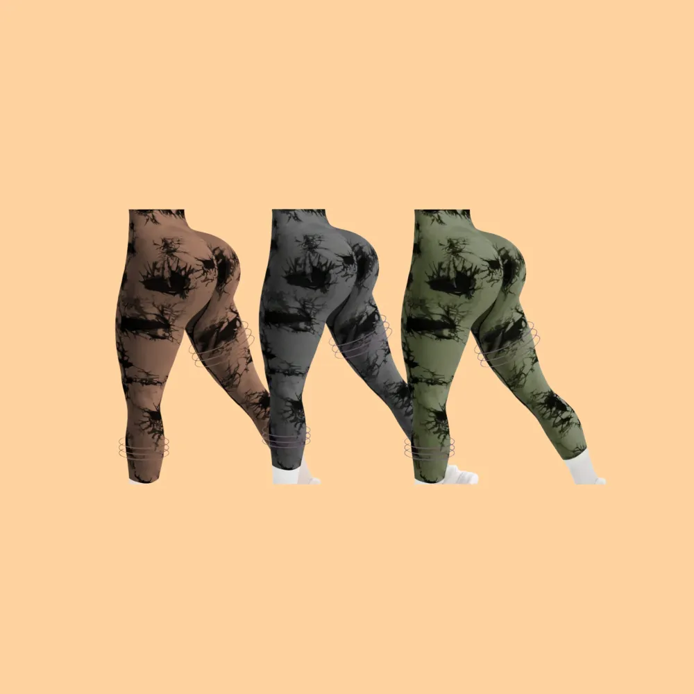 Women's High-Waisted Tie-Dye Cropped Leggings - Tummy Control