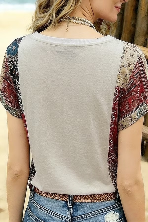 Retro American Flag Print Top