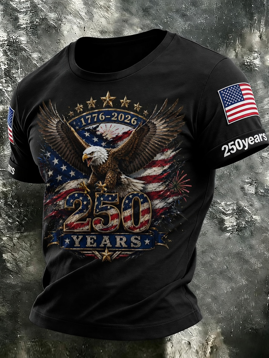 Men'S America Flag Printed Casual T-Shirt