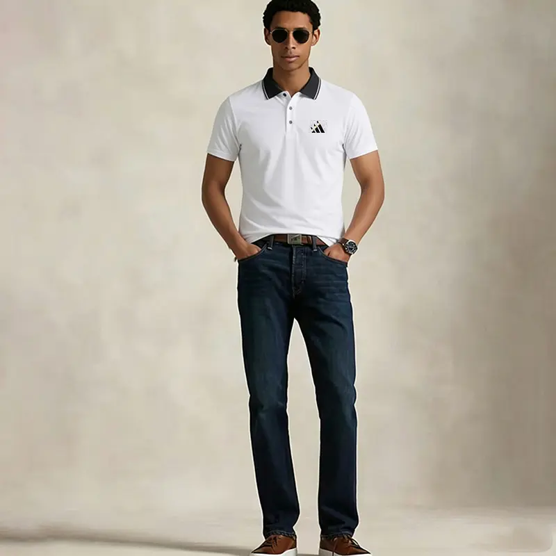 Men's polo shirt (with a structured collar), designed for business, golf, and casual occasions