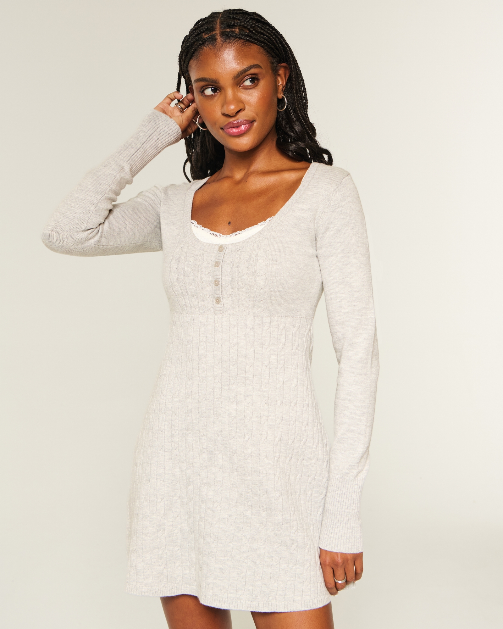 Babydoll Sweater Mini Dress
