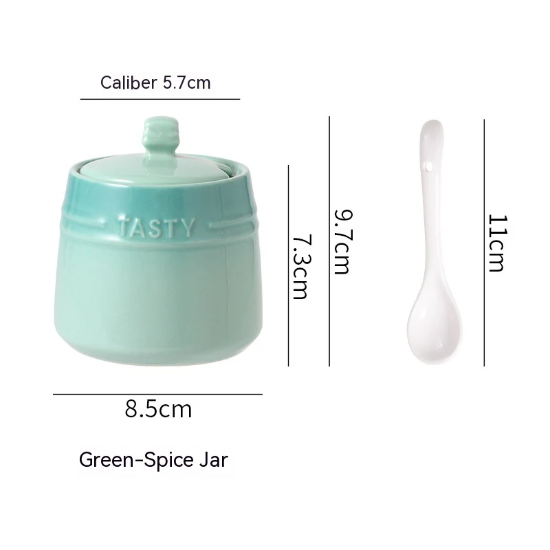 Colorful Nordic Style Ceramic Serving Jar with Spoon