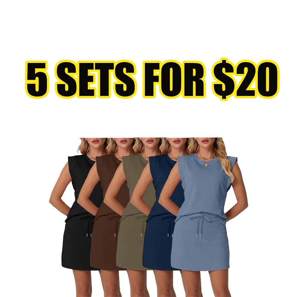 Active Ease 2-Piece Skort Set – Cap Sleeve Top & Tennis Skirt with Pockets for Summer Wear