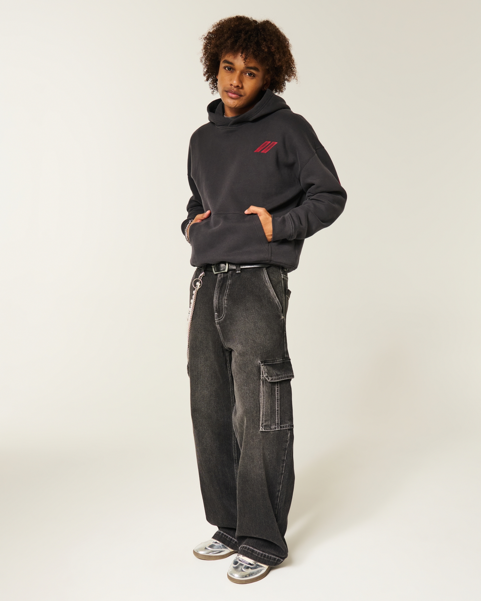 Boxy Dodge Demon Graphic Zip-Up Hoodie