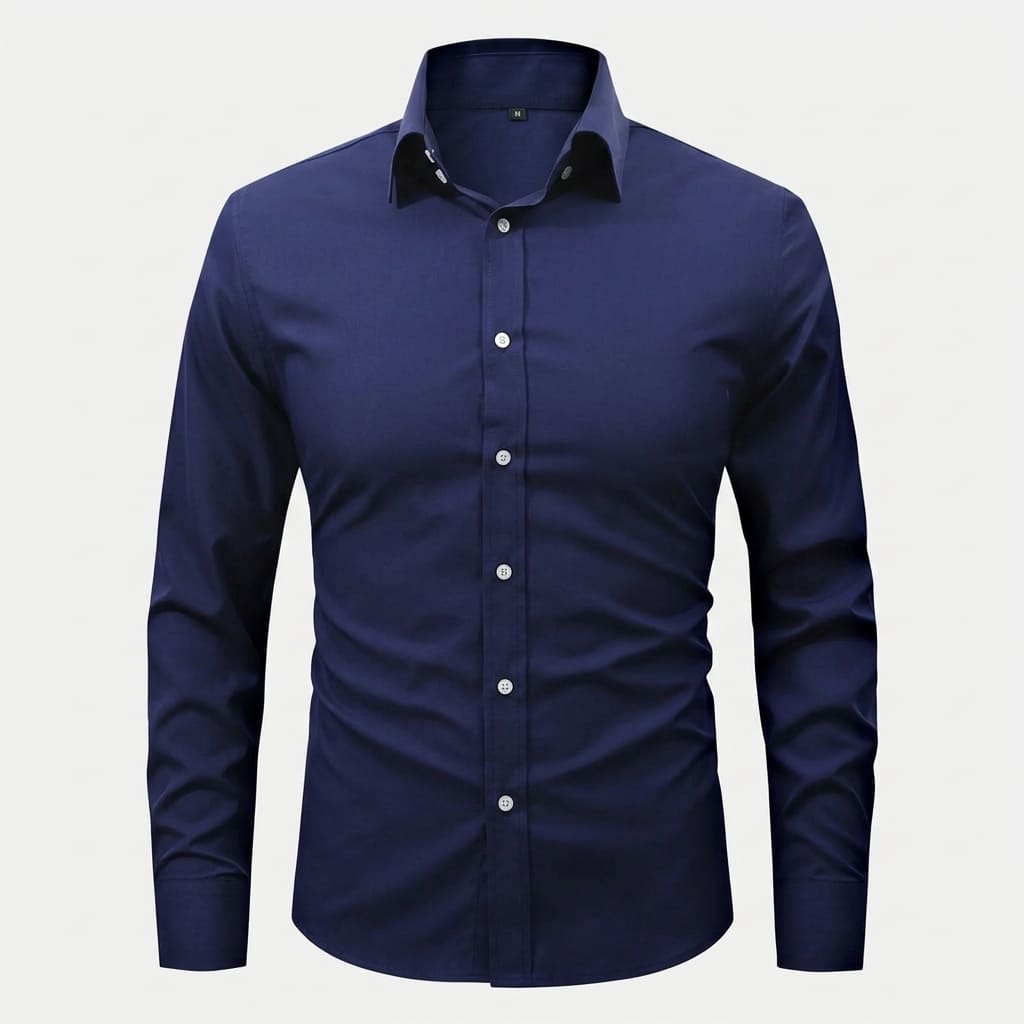 Men’s Long-Sleeve Shirts With A Notched Lapel Collar