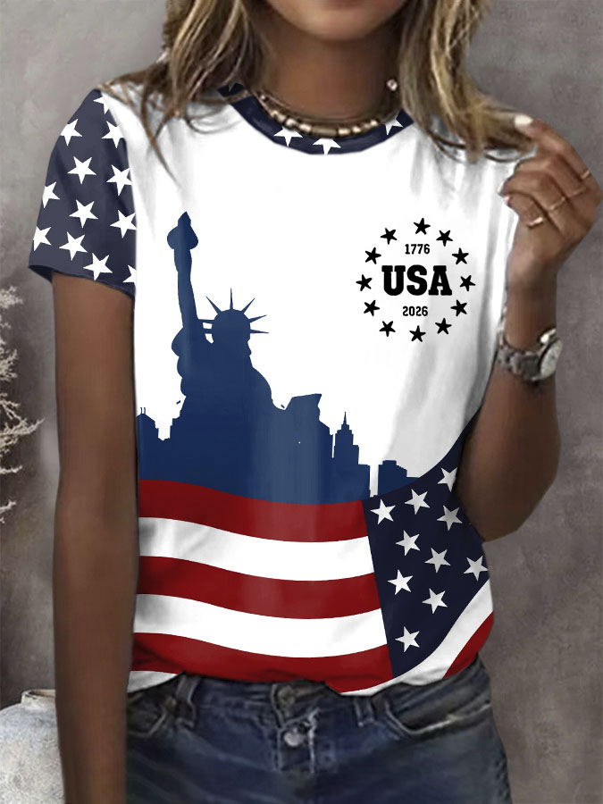 Women's 250th Anniversary Printed Casual T-Shirt