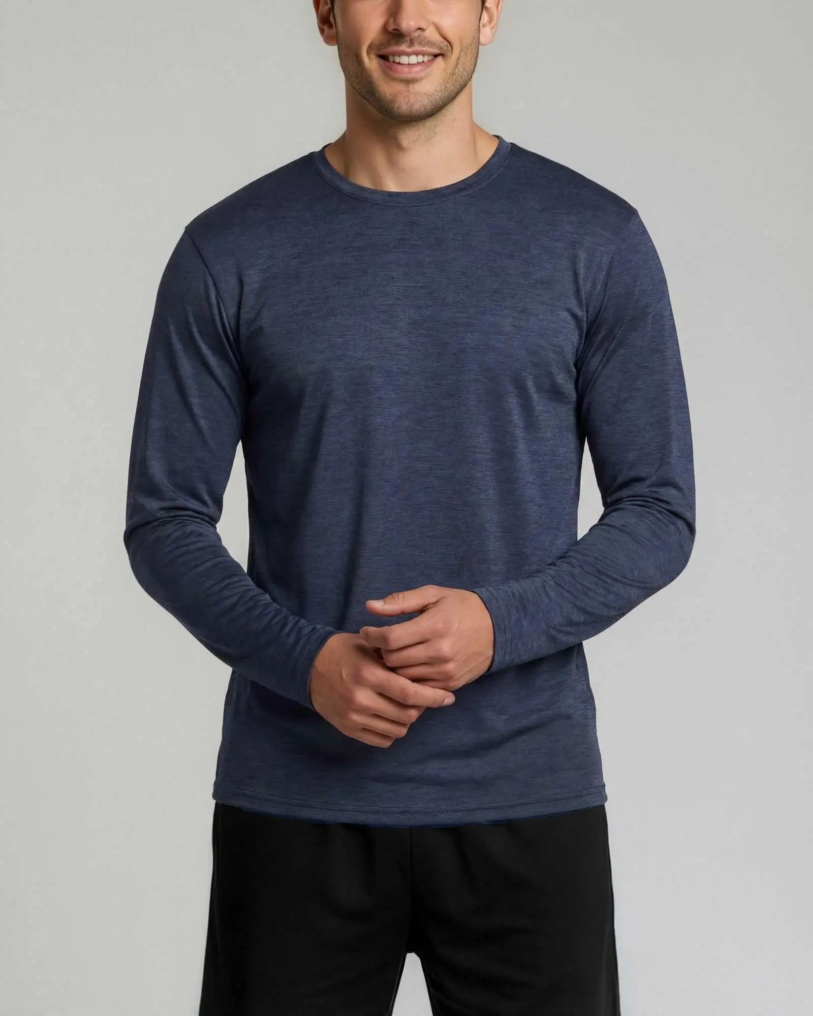 Mens Long Sleeve Dry Fit T Shirts Hiking Fishing Workout Gym Work Sun UPF 50 Wicking Running Tee