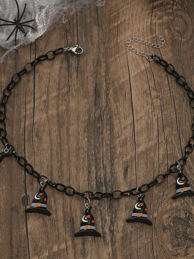 Halloween Gothic Dark Pumpkin Ghost Pendant Necklace