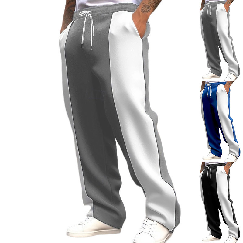 Loose waist quick-drying jogging trousers with contrasting colors