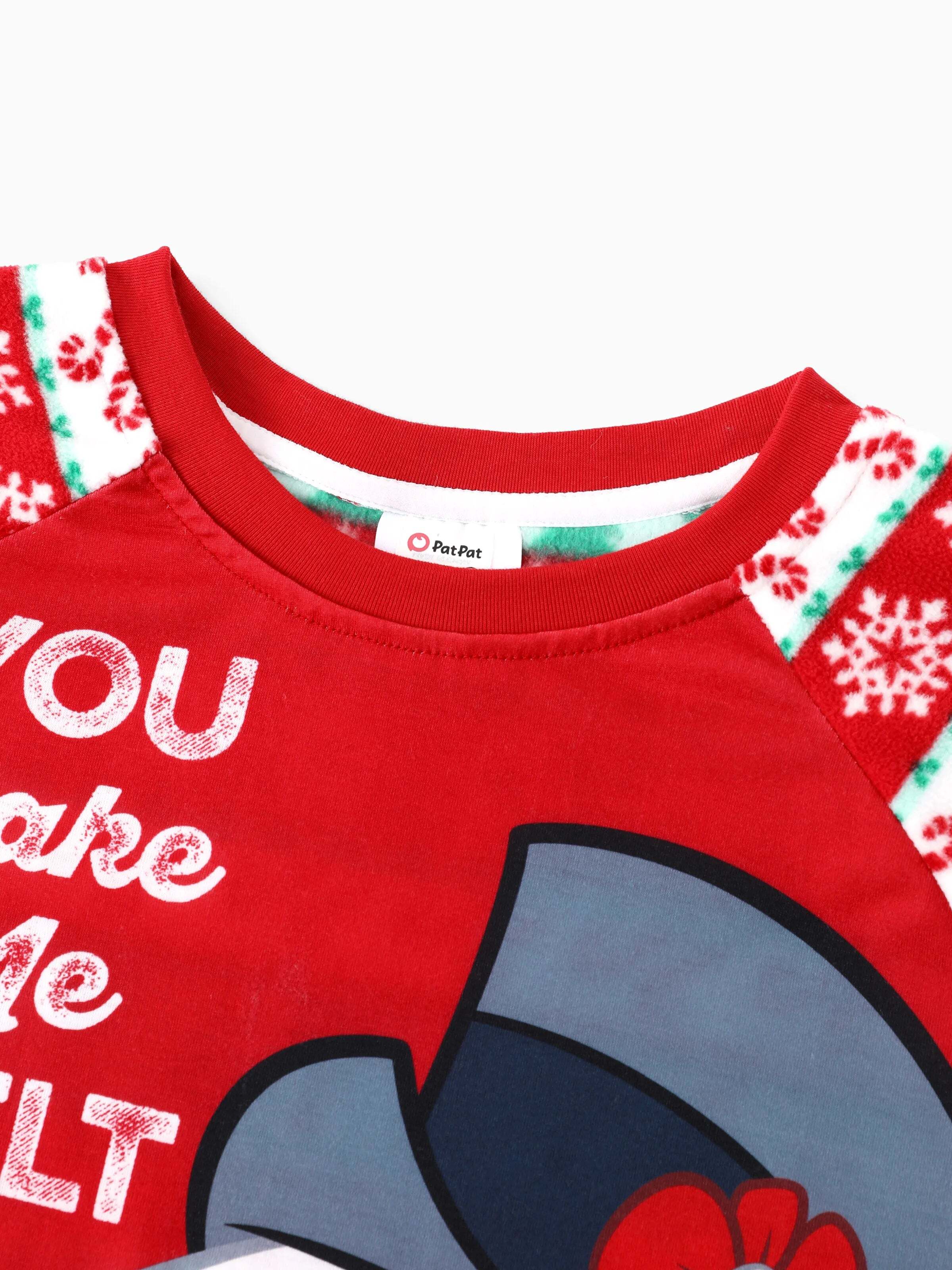 Frosty the Snowman Christmas Family Matching Fair Isle Pattern Polar Fleece Pajamas Set Red