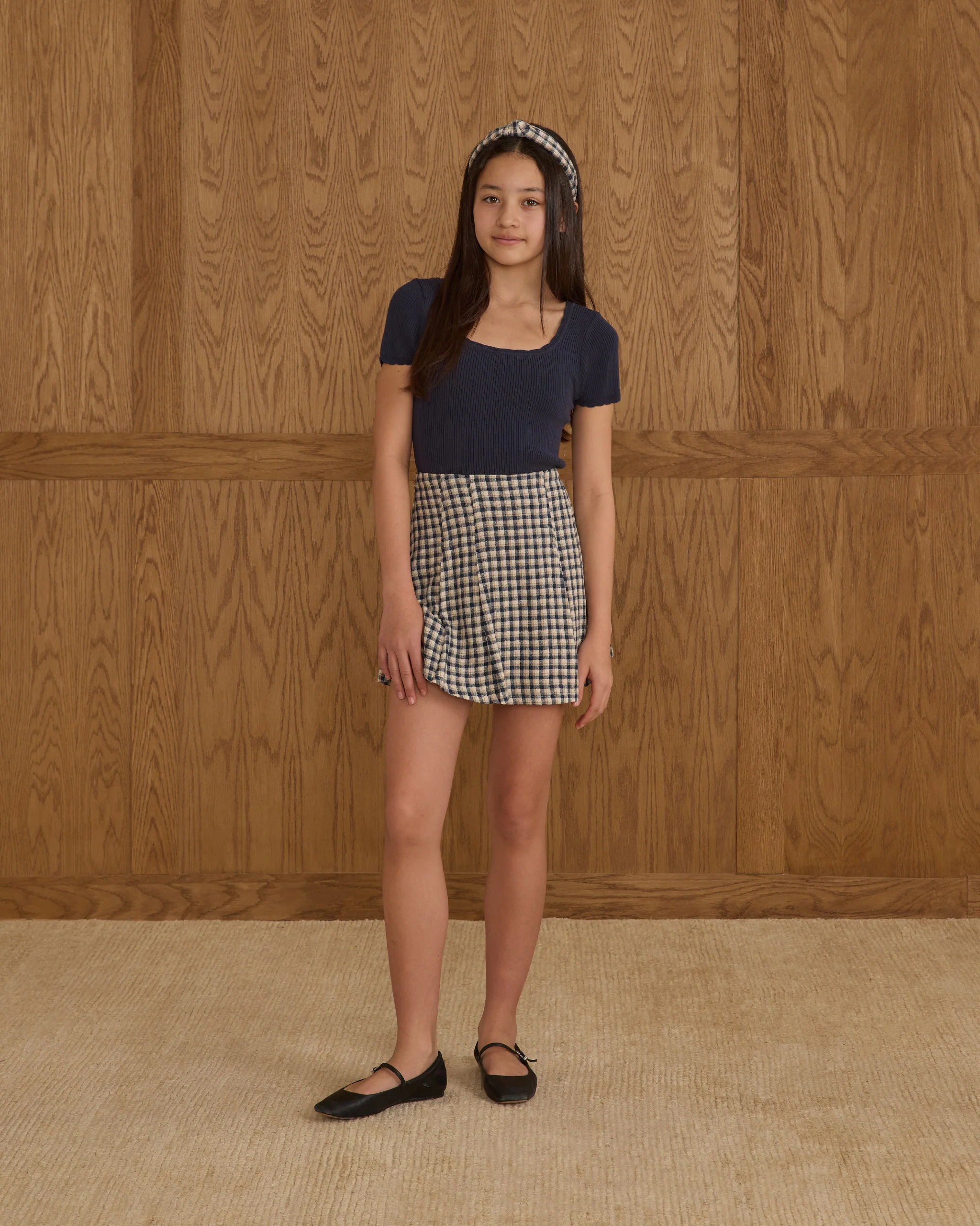 Teen Scallop Tee | Navy