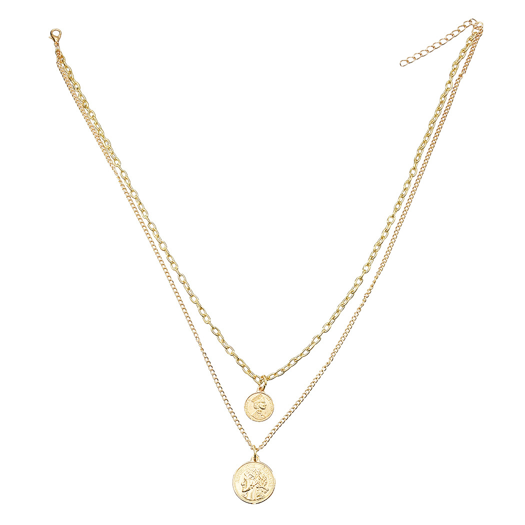 Women'S Vintage Gold Chain Multi-Layer Necklace
