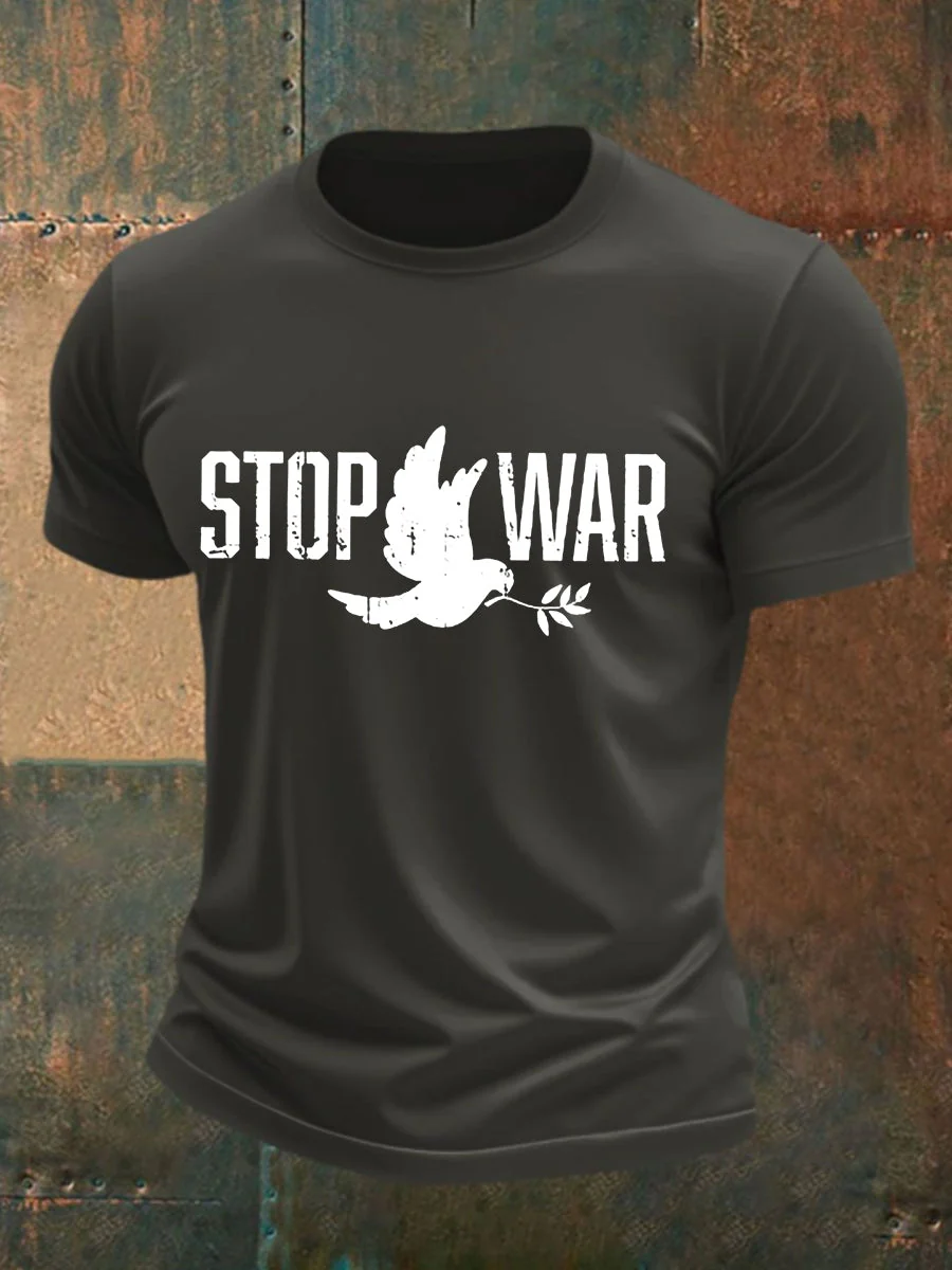 Men's No War cotton short-sleeved T-shirt