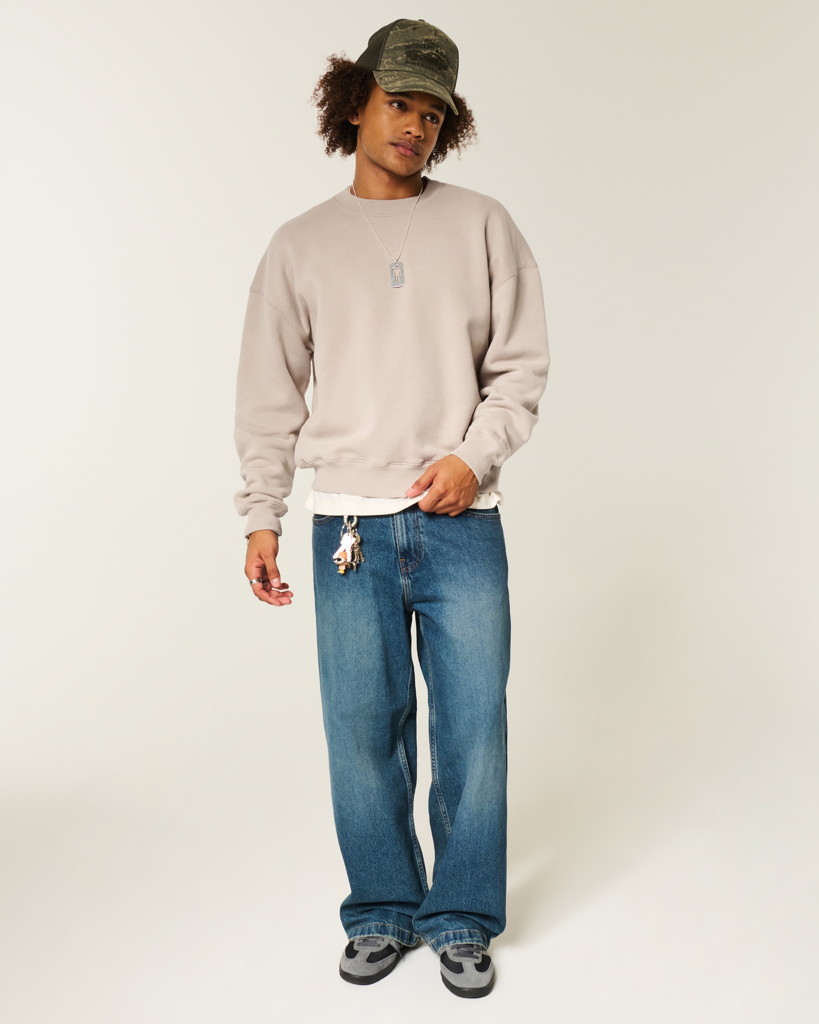 Boxy Camo Crew Sweatshirt